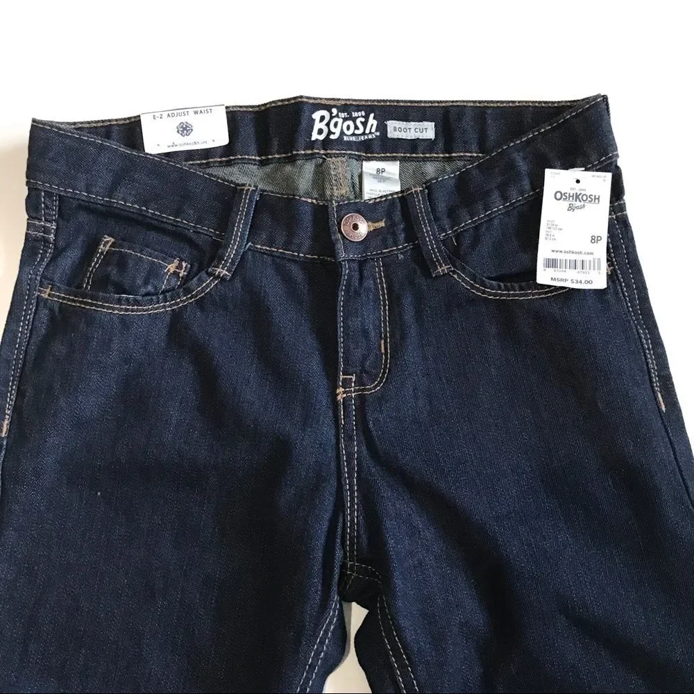 NWT OshKosh B’Gosh Boot Cut Girl’s Blue Jeans Sz 8P